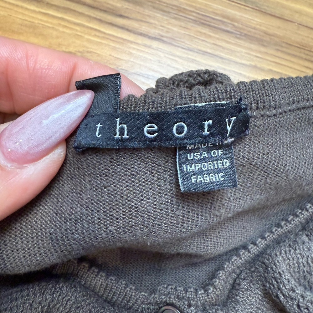 VTG Theory y2k Sz M Ruffle Knit Sleeveless Top‎ Tie Waist Brown Fairy Grunge - Picture 6 of 10